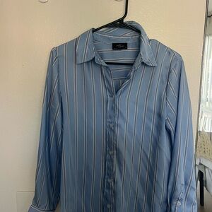 Elegant Blue Striped Women's Blouse